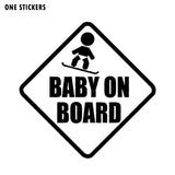 15*15CM BABY ON BOARD Car Styling Warning Decals Cute Cartoon Stickers C1-3041