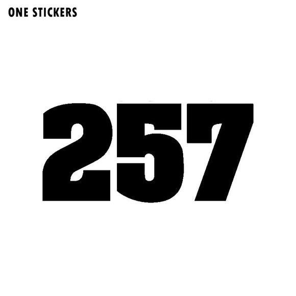 15.3CM*7.2CM Personality Number 257 Vinyl Car Sticker Motorcycle Decal Graphical Black/Silver C11-0753