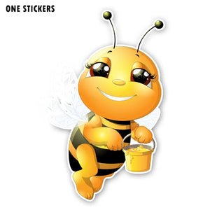 9.4CM*15.3CM A Diligent Bee PVC Decal Interest Car Sticker 12-300572