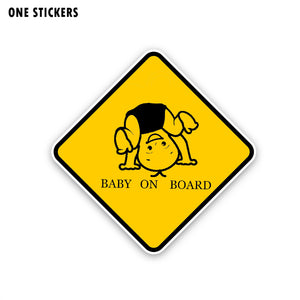 15.6CM*15.6CM BABY ON BOARD Warning Car Sticker Somersault Children PVC Decal 12-40380