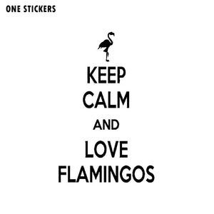 11.3CM*18CM Fashion Keep Calm And Love Flamingos Vinyl Art Decor Decal Car Sticker Black Silver C15-0998