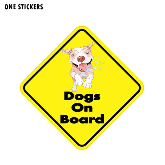 12.7CM*12.7CM Personality Warning Dogs On Board Funny Decal PVC Car Sticker 12-0277
