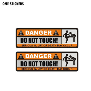 12.5CM*3.9CM DANGER DO NOT TOUCH Car Sticker Funny SERIOUS INJURY OR DEATH MAY OCCUR Decal PVC 12-0915