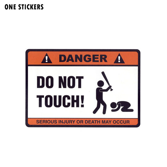 14.7CM*10.2CM DANGER DO NOT TOUCH Car Sticker Funny Decal PVC 12-0914