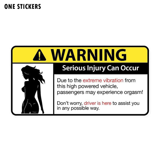 16.4CM*8.4CM DON'T WORRY Sexy Girl Warning Serious Injury Can Occur PVC Decal Car Sticker 12-0135