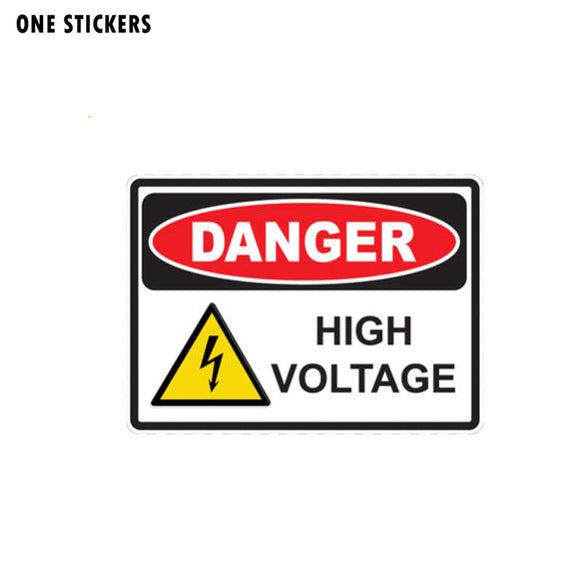 13.9CM*10CM Car Sticker Danger High Voltage Creative Funny PVC Decal 12-0391