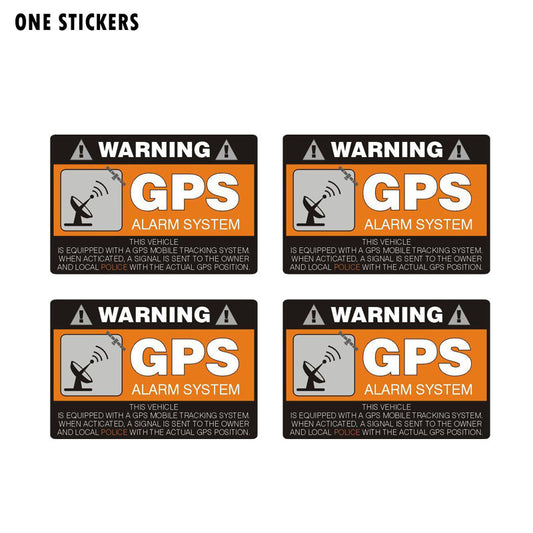 4X 8CM*5.3CM Warning Car Sticker GPS Alarm System Decal PVC