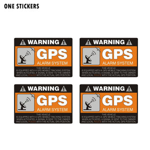 4X 8CM*5.3CM Warning Car Sticker GPS Alarm System Decal PVC 12-0911