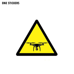 11CM*9.6CM Warning Car Sticker Caution Drones Reflective PVC Decal 12-1076