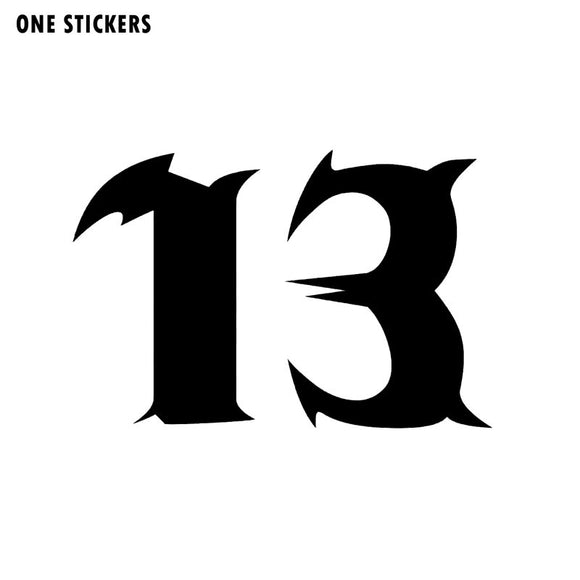 15CM*10CM Fun Number 13 Vinyl Car-styling Car Sticker Decoration Decal Black/Silver C11-0813
