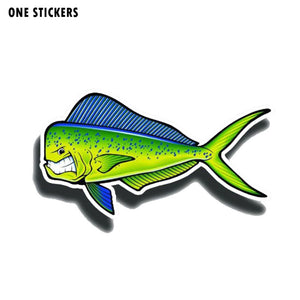 15CM*8CM Creative Angry Mahi Fish Reflective Car Sticker Decal PVC 12-0650