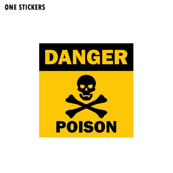 12.8CM*12.8CM Skull Funny Car Sticker Poison Danger Decal PVC 12-0755