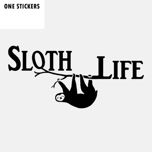 13.8CM*6.2CM Sloth Life Funny Vinyl Car Window Sticker Decal Black Silver C11-2057