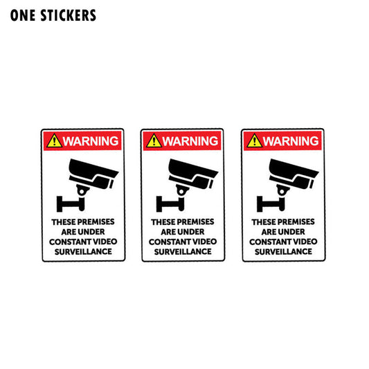 5.6CM*9CM Car Sticker These Premises Are Under Constant Video Surveillance Warning Decal PVC