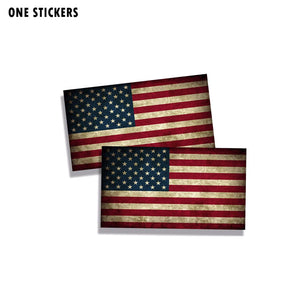 11CM*6.2CM  Rustic USA American Car Sticker Flag Funny PVC Decal 12-0491