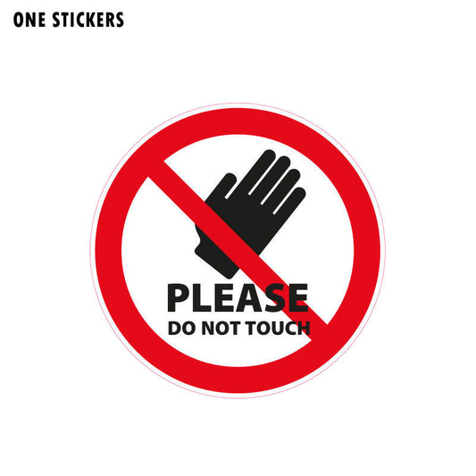 12CM*12CM Warnzeichen Please Do Not Touch Car Sticker Reflective PVC Decal 12-1066